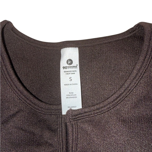 90 Degree by Reflex Chocolate Brown Sleeveless Crop Top - Picture 2 of 4
